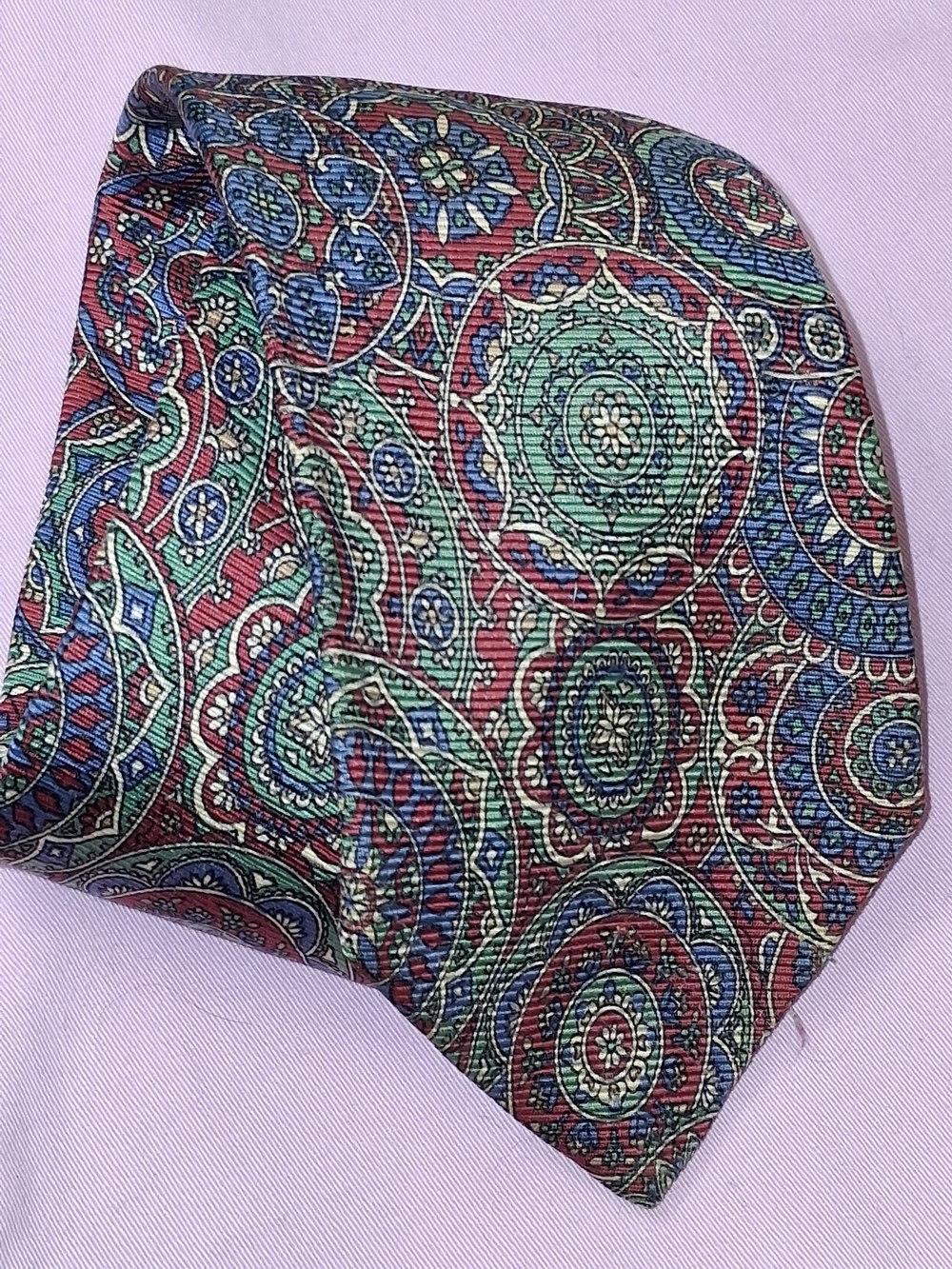 Vintage Polo by Ralph Lauren Red, Green and Blue Paisley Silk Tie